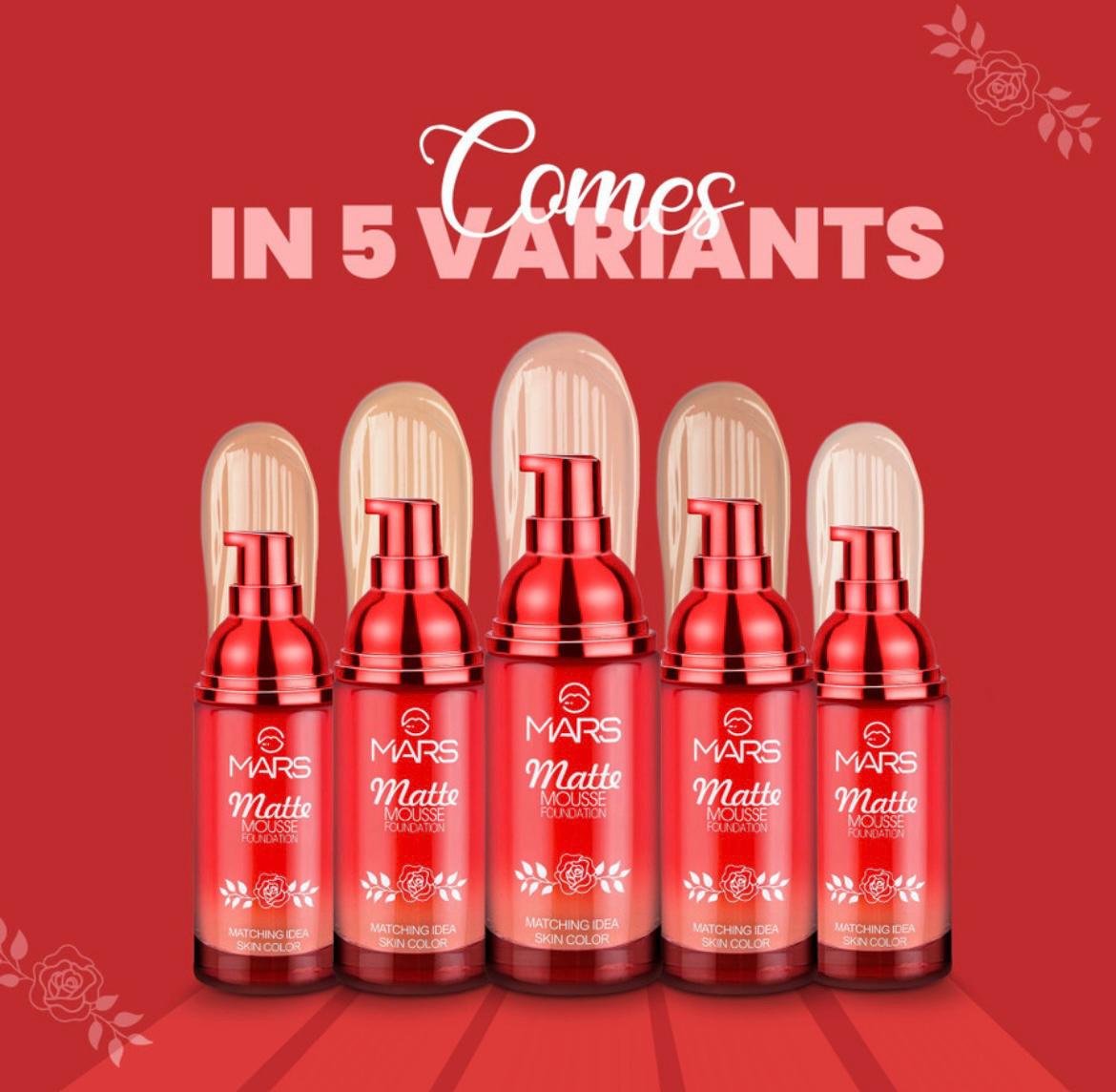 MARS Light Matte Mousse Foundation (Nude Beige-101, 60 ml)