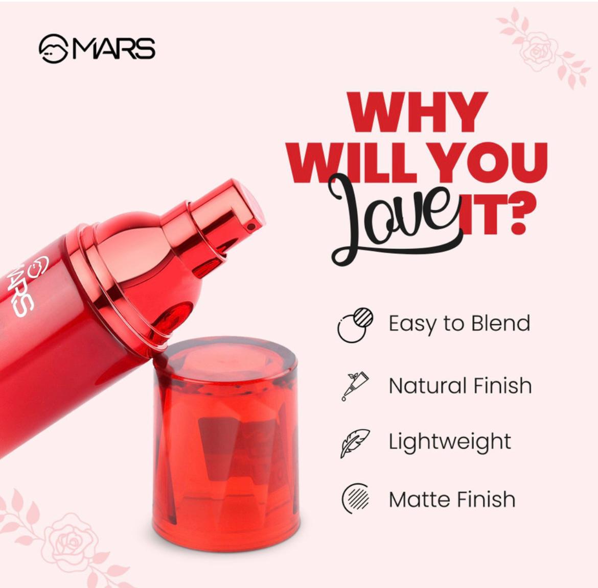 MARS Light Matte Mousse Foundation (Nude Beige-101, 60 ml)