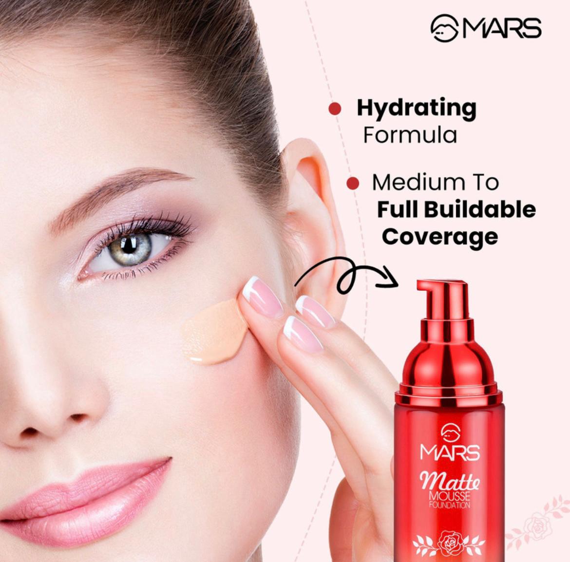 MARS Light Matte Mousse Foundation (Nude Beige-101, 60 ml)